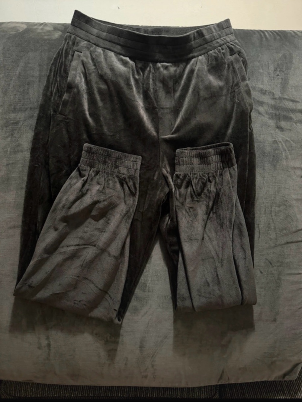 Armani Exchange Black Velour Jogger Pants